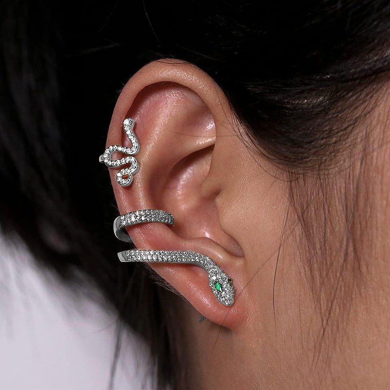 Vercret Gold Cuff Earrings for Women Cartilage Ear Cuff CZ Adjustable Ear Clip Wrap Around Earring No Piercing - Image 2